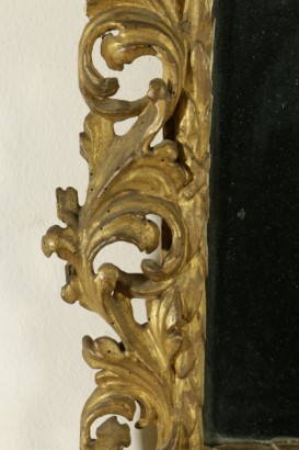 Paar von geschnitzten und vergoldeten Spiegel-detail