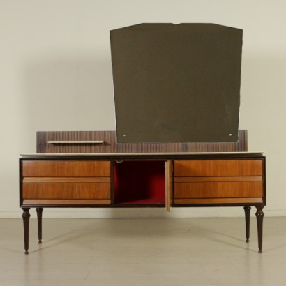 di mano in mano, comò design, comò vintage, comò modernariato, comò con specchio, comò anni 50, comò con vetro, di mano in mano, vintage italiano, comò in teak, modernariato italiano, piano in marmo, comò con marmo