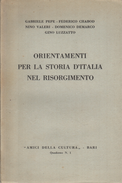 Guidelines for the history of italy in the risorgime, AA.VV.