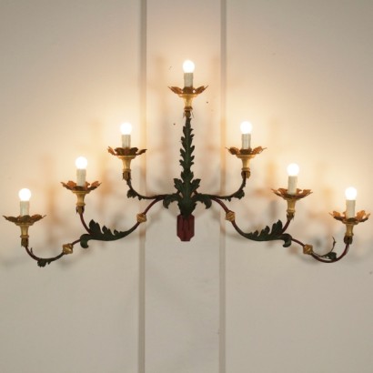 candelabro, candelabro de hierro forjado, candelabro 900, candelabro de principios de 1900, candelabro de principios de 900, candelabro con volutas, volutas frondosas, {* $ 0 $ *}, anticonline