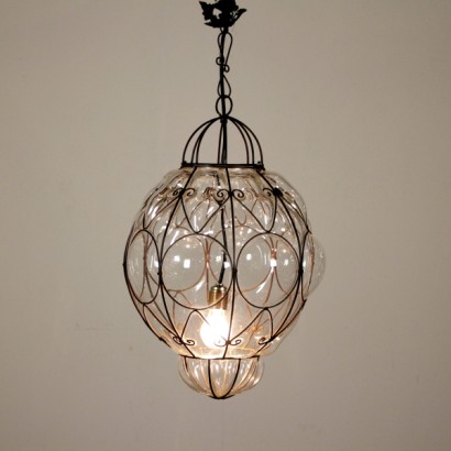 lampada, lampada in ferro battuto, ferro battuto, lampada antica, lampada antiquariato, di mano in mano, anticonline, lampada a soffitto, lampada in ferro e vetro, lampadario in vetro, lampadario in ferro, lampadario in ferro e vetro