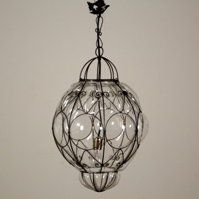 lampada, lampada in ferro battuto, ferro battuto, lampada antica, lampada antiquariato, di mano in mano, anticonline, lampada a soffitto, lampada in ferro e vetro, lampadario in vetro, lampadario in ferro, lampadario in ferro e vetro