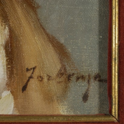 Ritratto di giovane popolana di Domenico Forlenza - firma