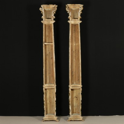 Coppia colonne intagliate