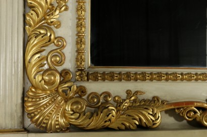 Wainscoting Ivory Lacquered Carved and Gilded Italy First Half 1800