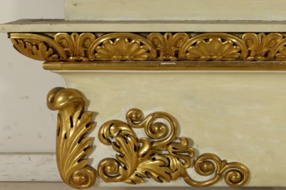 Console avec Miroir de Brescia Ivoire Marbre blanche Italie '800