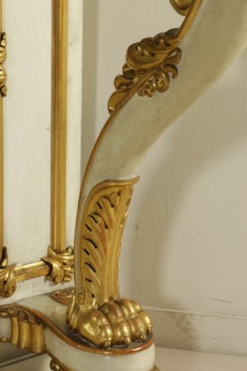 Console avec Miroir de Brescia Ivoire Marbre blanche Italie '800