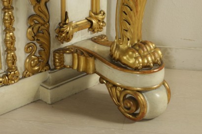 Console avec Miroir de Brescia Ivoire Marbre blanche Italie '800