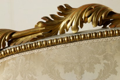 Sofa Ivory Lacquered Carved and Gilded Italy First Half 19th Century