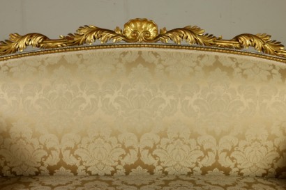 Sofa Ivory Lacquered Carved and Gilded Italy First Half 19th Century