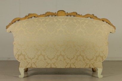 Sofa Ivory Lacquered Carved and Gilded Italy First Half 19th Century