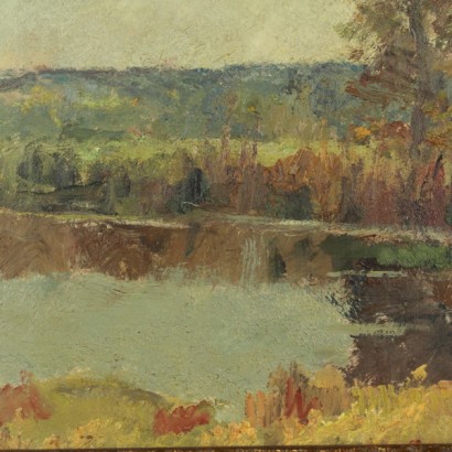 Der Teich an der Eichen Louis Comolli