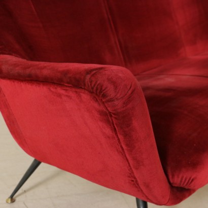 sofá, sofá de diseño, sofá de diseño italiano, sofá de los años 50, sofá de los 60, sofá de antigüedades modernas, sofá vintage, diseño italiano, vintage italiano, {* $ 0 $ *}, anticonline, sofá de dos plazas, tapizado de tela