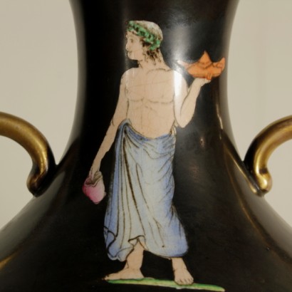 vasi, vasi in ceramica, coppia di vasi, vasi con figure romane, figure romane, vasi antichi, vasi antiquariato, vasi sfondo nero, sfondo nero, di mano in mano, anticonline