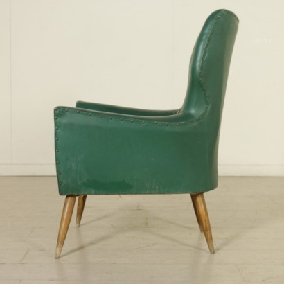sillón, sillón vintage, sillón moderno, sillón de los años 50, años 50, sillón de cuero sintético, vintage italiano, antigüedades italianas modernas, {* $ 0 $ *}, anticonline, muebles vintage, muebles vintage