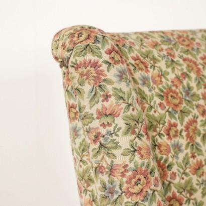 {* $ 0 $ *}, sillón de los años 50, sillón tapizado de los años 50, tapizado de tela, sillón moderno, sillón vintage, vintage italiano, antigüedades italianas modernas
