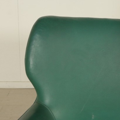 sofá de dos plazas, sofá vintage, sofá de diseño moderno, sofá de los años 50, años 50, sofá de cuero sintético, tapicería de cuero sintético, estilo vintage italiano, antigüedades italianas modernas, {* $ 0 $ *}, anticonline
