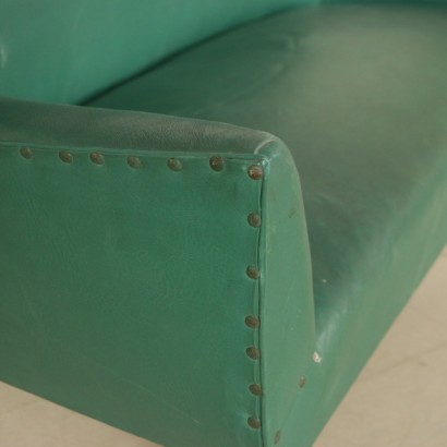 love seat, vintage love seat, modern design sofa, 50s sofa, 50s, leatherette sofa, leatherette upholstery, Italian vintage, Italian modern antiques, {* $ 0 $ *}, anticonline