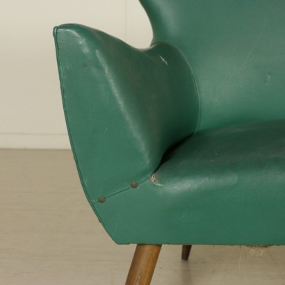 Love Seat, Vintage Love Seat, modernes Design Sofa, 50er Jahre Sofa, 50er Jahre, Kunstledersofa, Kunstlederpolsterung, italienischer Vintage, italienische moderne Antiquitäten, {* $ 0 $ *}, antionline