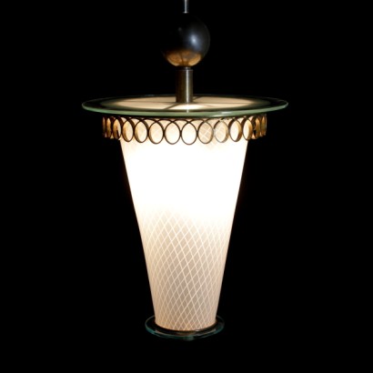 lampada, lampada pietro chiesa, pietro chiesa, lampada anni 50, anni 50, lampada di modernariato, lampada vintage, modernariato italiano, vintage italiano, di mano in mano, anticonline, lampada in vetro decorata