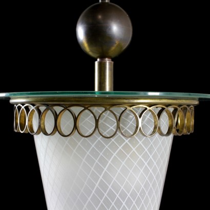 lampada, lampada pietro chiesa, pietro chiesa, lampada anni 50, anni 50, lampada di modernariato, lampada vintage, modernariato italiano, vintage italiano, di mano in mano, anticonline, lampada in vetro decorata