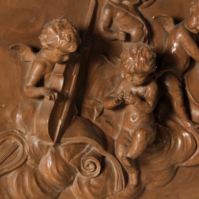 terracotta, musician cherubs, terracotta with musician cherubs, glazed terracotta, antique terracotta, antique terracotta, {* $ 0 $ *}, anticonline