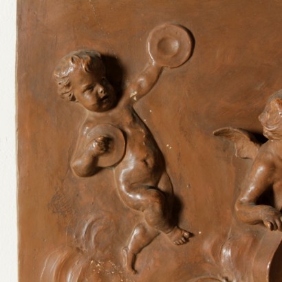 terracotta, musician cherubs, terracotta with musician cherubs, glazed terracotta, antique terracotta, antique terracotta, {* $ 0 $ *}, anticonline