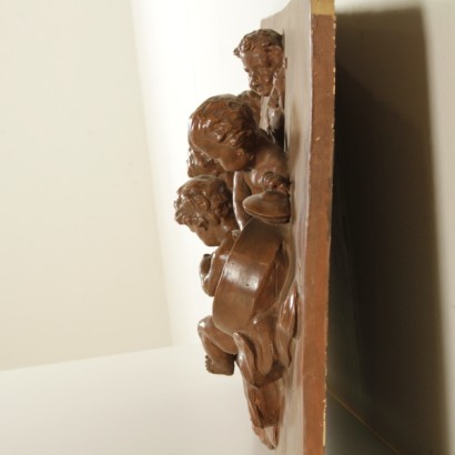 terracotta, putti musicanti, terracotta con putti musicanti, terracotta smaltata, terracotta antica, terracotta antiquariato, di mano in mano, anticonline