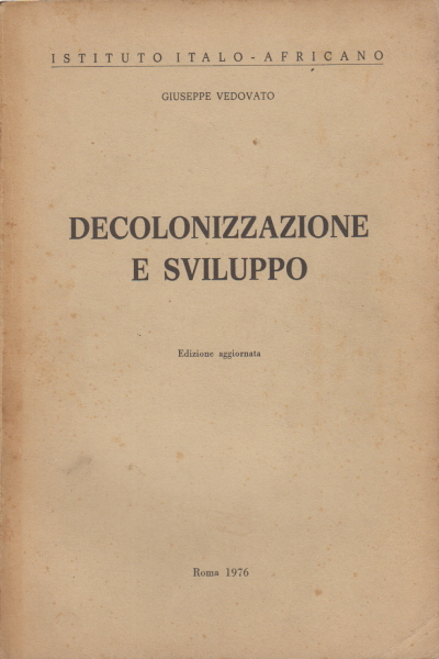 La décolonisation et le développement, Giuseppe Vedovato