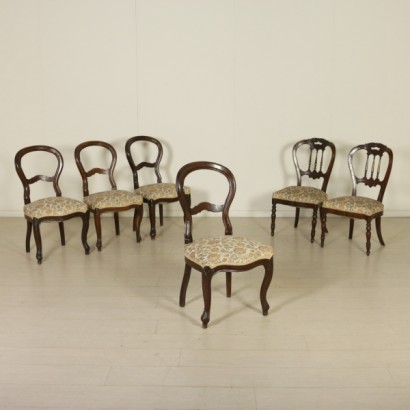 Group of six chairs