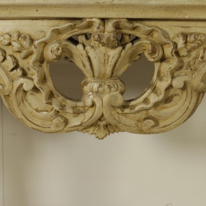 Pair of carved and painted console table-detail