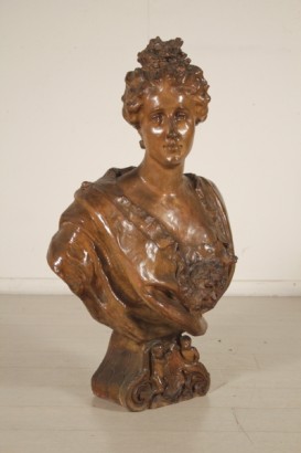 busto, busto in terracotta, busto di dama, busto di dama in terracotta, di mano in mano, anticonline, busto 800, busto antico, busto antiquariato, busto in terracotta