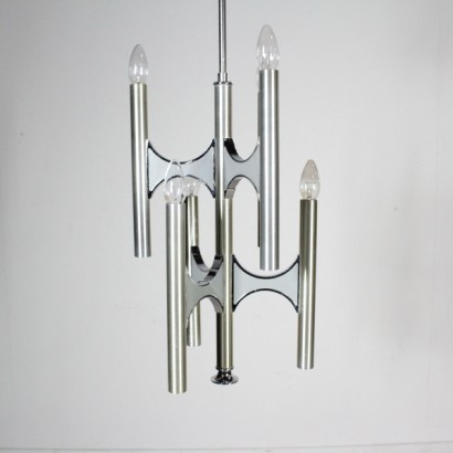 Lampe, 60 Lampe, 70 Lampe, Jahrgang Lampe, moderne Antiquitäten Lampe, italienische Jahrgang, italienische moderne Antiquitäten, Deckenlampe, 60er, 70er, lackierte Aluminium - Lampe, gaetano Sciolari Lampe, Sciolari Lampe, gaetano Sciolari Lampe, {* $ 0 $ * }, antionline