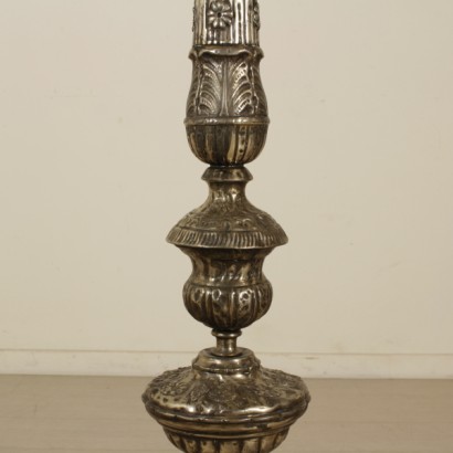 Silver candelabra-detail