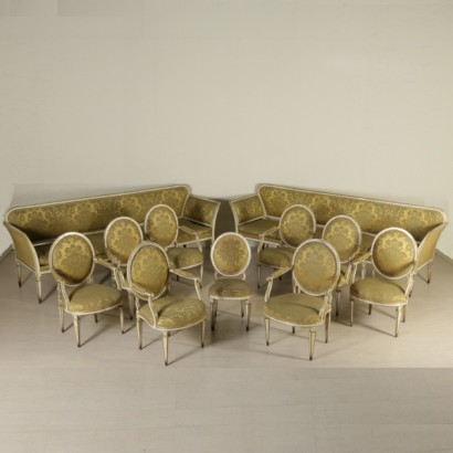 Gruppe der acht Sessel und Stuhl-voll Möbel