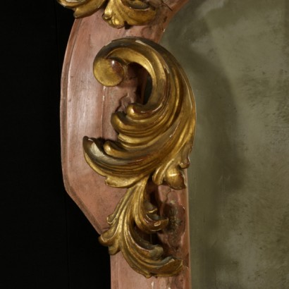 Mirror with gilt tooling-detail