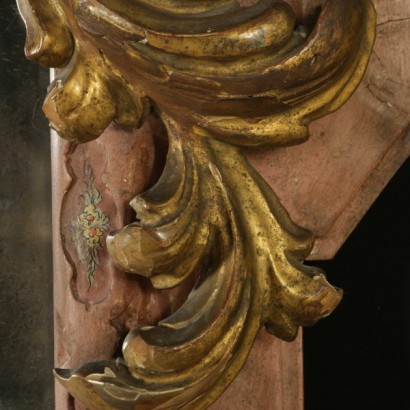 Mirror with gilt tooling-detail