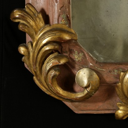 Mirror with gilt tooling-detail