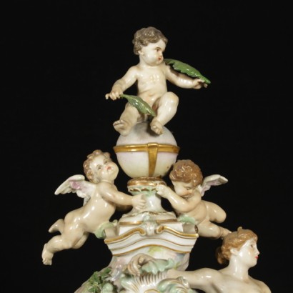 Meissen horloge-détail