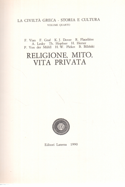 Religion myth private life, AA.VV.