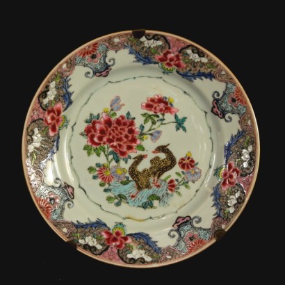 Seis placas de "famille rose porcelana china