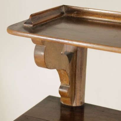 Etagere in walnut - detail