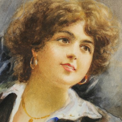 Portrait of a girl by Umberto Zini