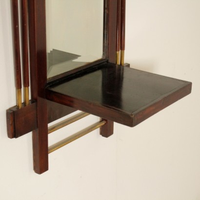 miroir, miroir avec étagère, miroir 900, miroir bois fruitier, miroir laiton, miroir début 1900, miroir début 1900, miroir biseauté, {* $ 0 $ *}, anticonline