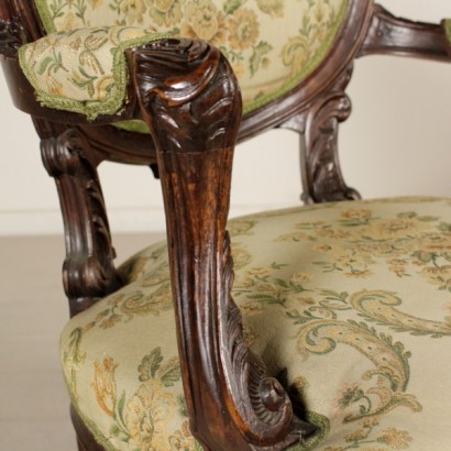 armchairs, pair of armchairs, style armchairs, baroque style, pair of baroque armchairs, baroque armchairs, 900 armchairs, walnut armchairs, padded back armchairs, {* $ 0 $ *}, anticonline