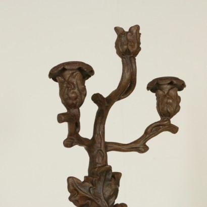 Coat rack in cast iron with a mirror - detail