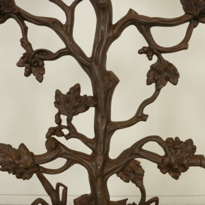 Coat rack in cast iron with a mirror - detail