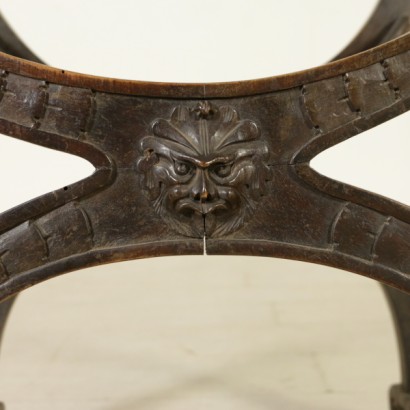 armchair, Savonarola armchair, Savonarola style armchair, Savonarola style armchair, antique armchair, antique armchair, 900 armchair, early 1900s armchair, early 1900s armchair, carved armchair, {* $ 0 $ *}, anticonline