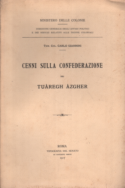 Esquema de la confederación de Tuàregh Ázgher, Carlo Giannini