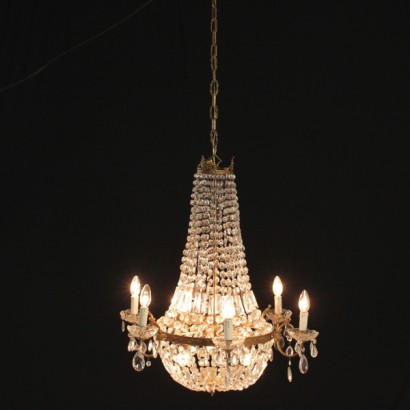 lustre, lustre ballon, lustre 900, lustre à six bras, lampe à six bras, lustre pendentif en cristal, pendentifs en cristal, {* $ 0 $ *}, anticonline